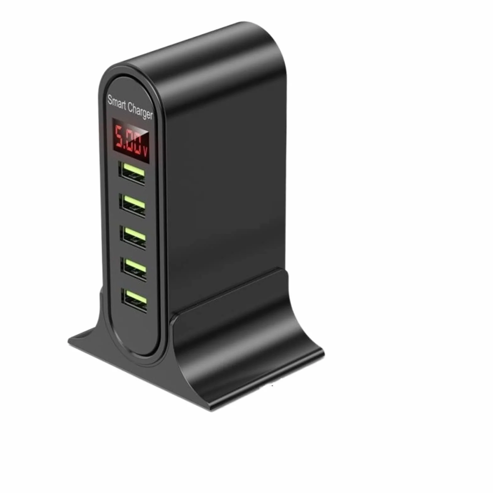 Ładowarka USB, Ładowarka USB, 5 portów z wyświetlaczem LED Stacja ładująca Multi USB Uniwersalna ładowarka biurkowa do telefonu Stacja ładująca dla wielu urządzeń(B)