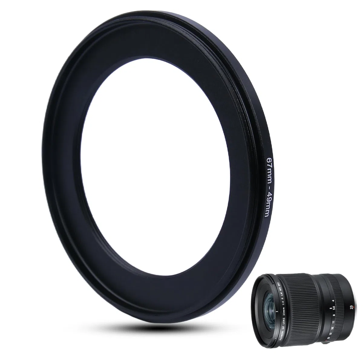 Metalowy adapter do filtra Step-Down Ring – 67 mm na 49 mm – metalowy pierścień step-down adapter do filtrów, kompatybilny ze wszystkimi 49 mm UV, CPL, ND, osłonami obiektywu, obiektywami gwintowanymi