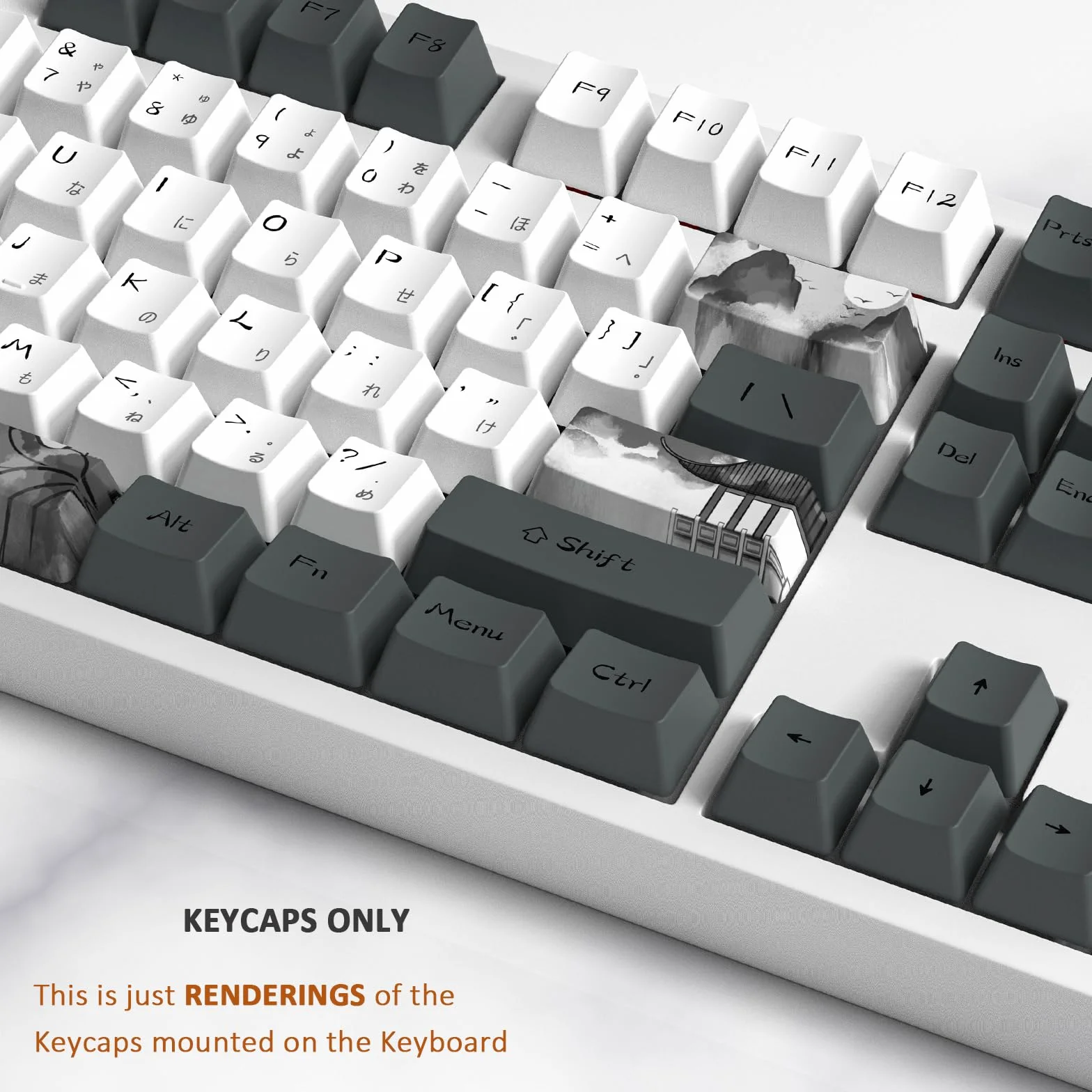 MOLGRIA Ink Lotus Nakładki na klawisze gamingowe PBT OEM 140 szt. termosublimacyjne ANSI/ISO do Gateron Kailh Cherry MX