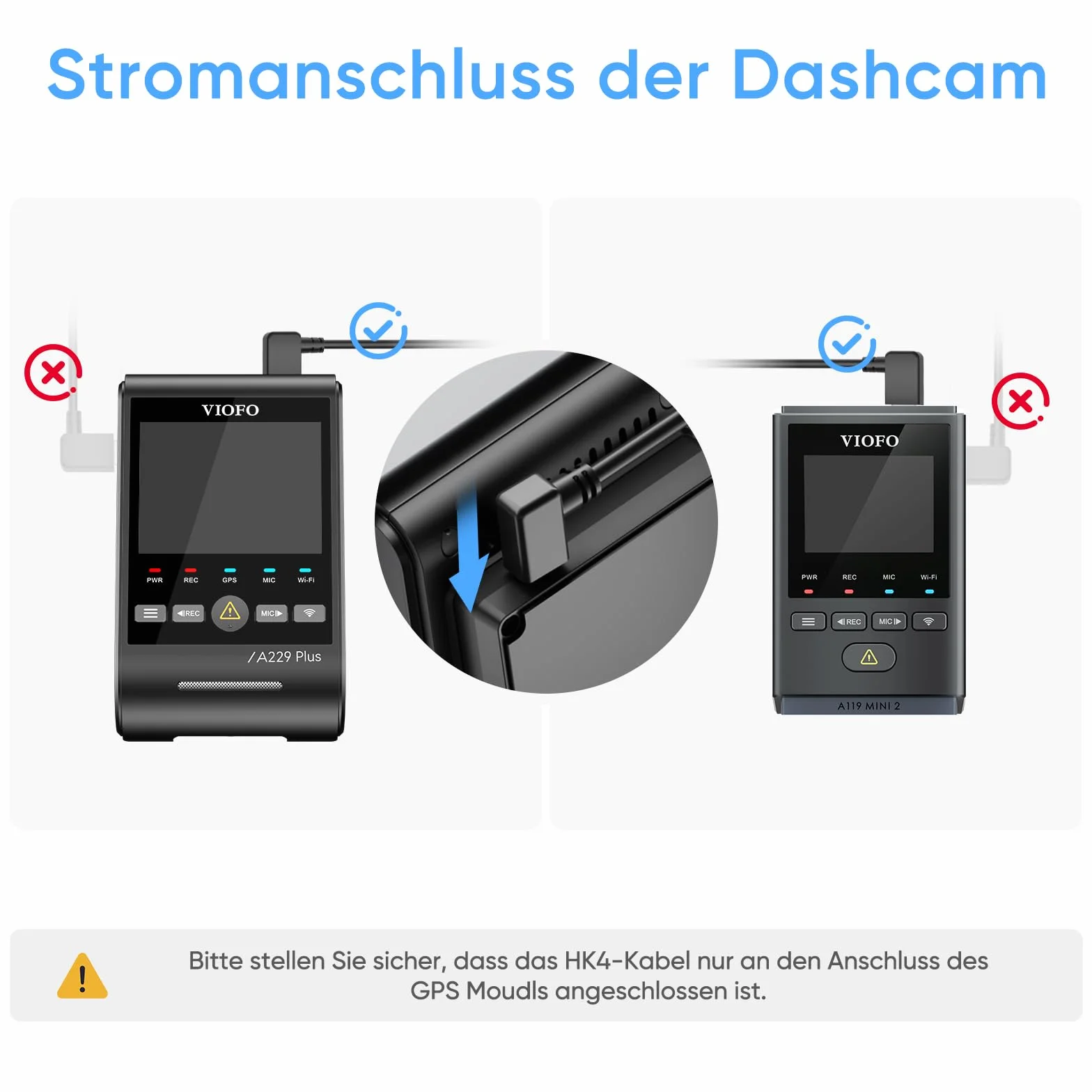 VIOFO Zestaw HK4 Acc Hardwire tylko do serii T130 / A119 Mini 2 / WM1 / A229 aktywuje tryb parkowania i ochronę przed niskim napięciem