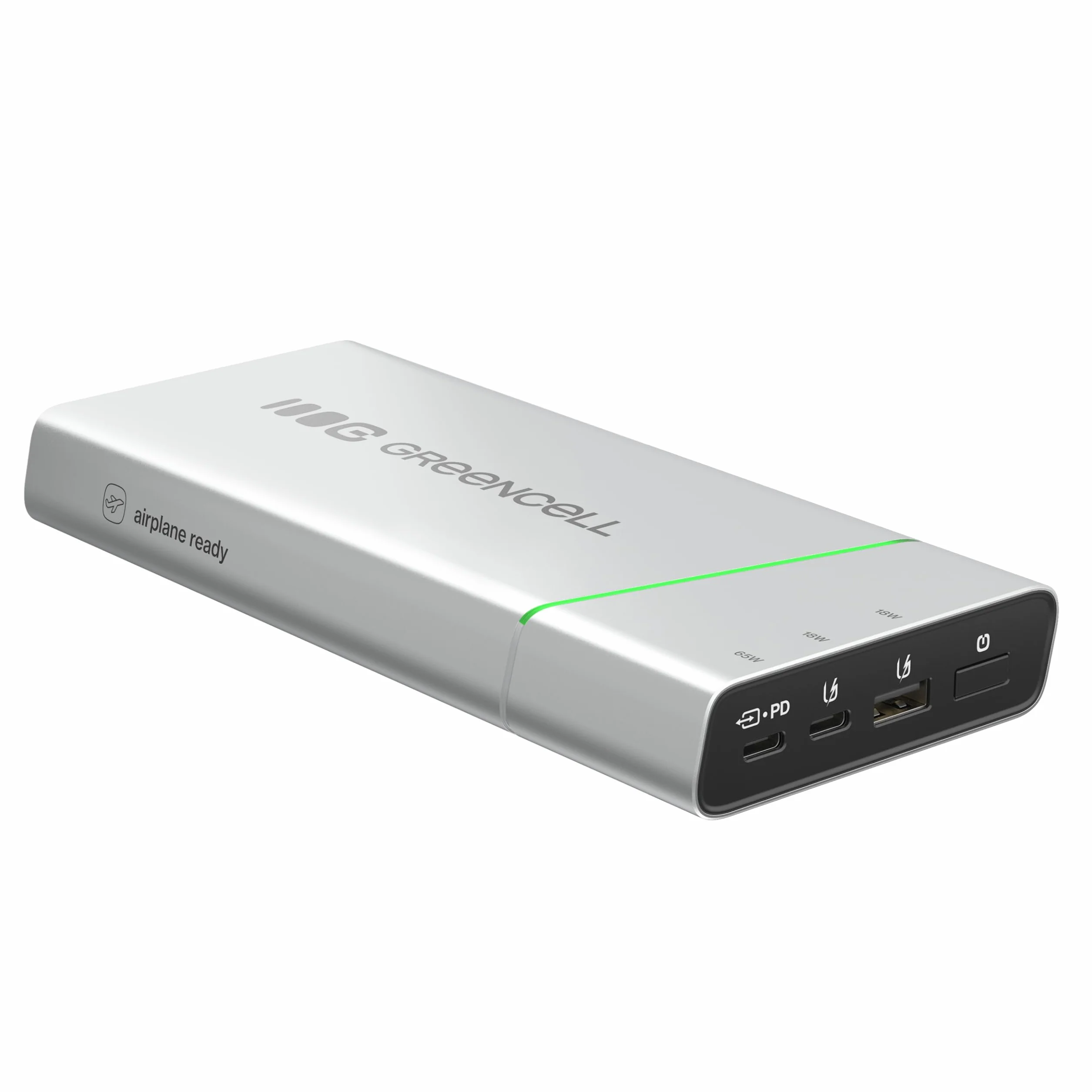 Powerbank Greencell PowerPlay Pro 20800 mAh 65 W, USB-C PD, szybkie ładowanie do MacBook, konsoli, iPhone 16/15/14 Pro Max, zewnętrzna ładowarka z 2 x USB-C, 1 x USB-A, idealny do podróży