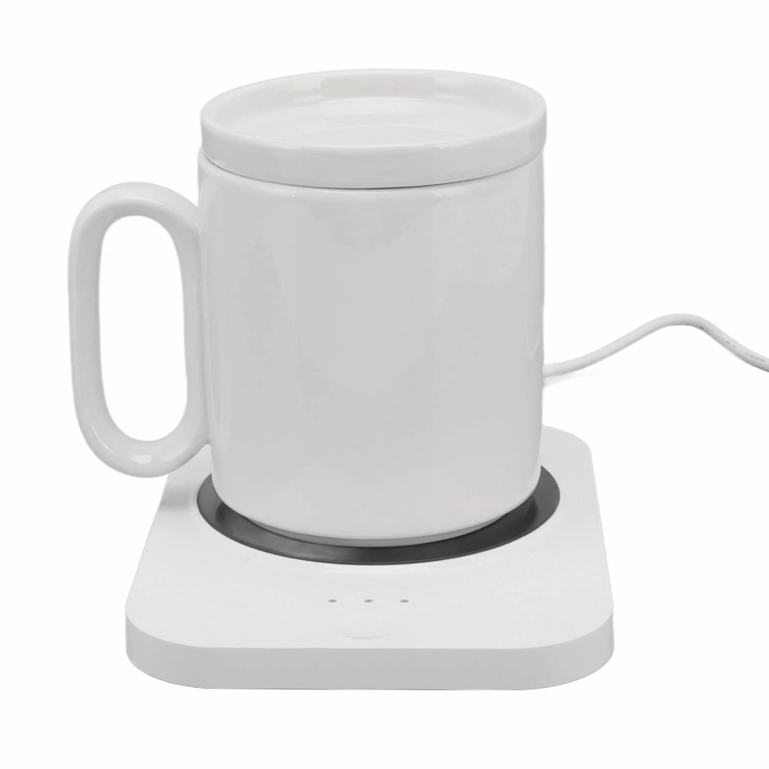 Podgrzewacz Do Kawy Na Biurko, Inteligentny Podgrzewacz Do Kubków Sterowanie 3 Biegami Podstawka Grzewcza Zasilana Przez USB Podgrzewacz Izolacyjny Kubka Na Mleko Do (biały)