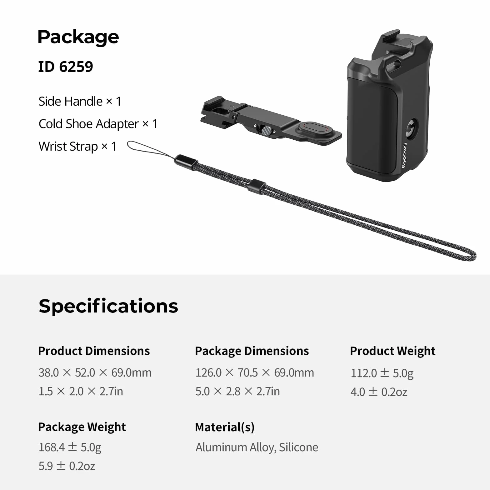 SMALLRIG Uchwyt do klatek SMALLRIG (ID 5888, 5887) dla DJI Osmo Action 6 6259