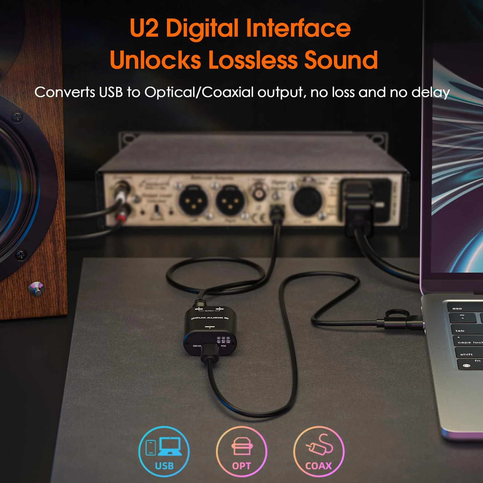 Nobsound Mini USB do SPDIF Konwerter Sygnałowy Interfejs Audio Koastalny / Optyczny PCM / Dolby AC3 / DTS 24bit / 192kHz PNP Podłącz i Używaj