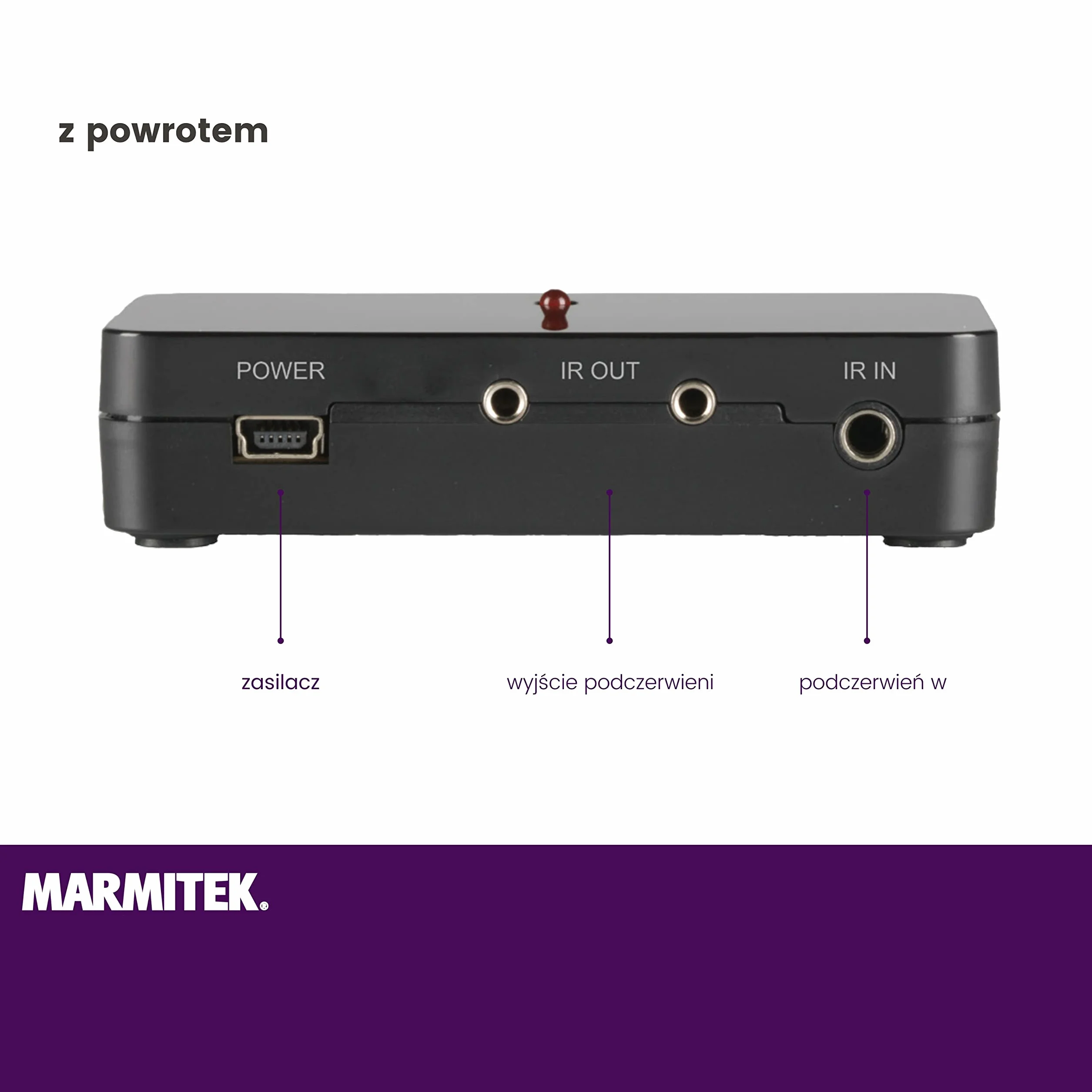 Przedłużacz podczerwieni Marmitek Invisible Control 6 XTRA - sterowanie w szafce - przedłużacz IR z 2 diodami blaster - mały odbiornik IR - do TV dekodera AV