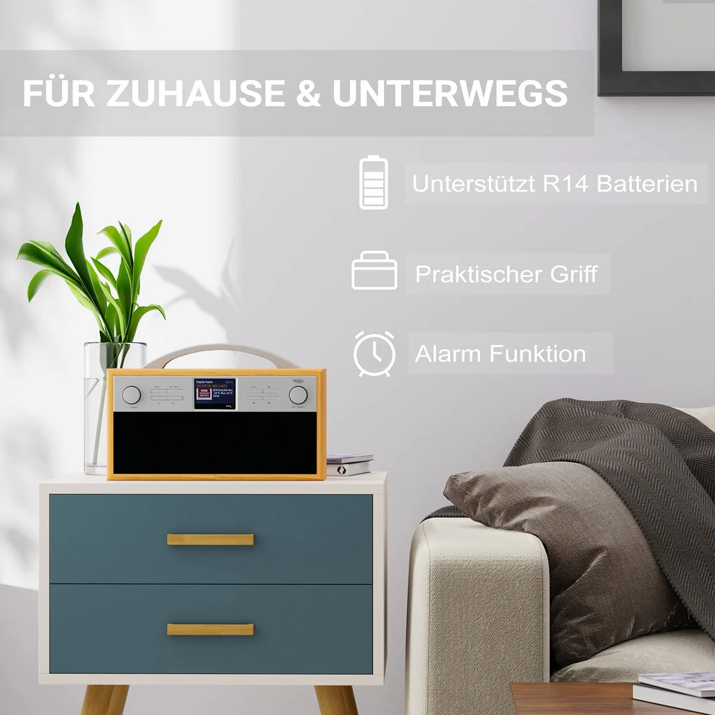 XORO DAB 250IR przenośne radio internetowe DAB+ FM Wi-Fi Bluetooth Spotify Connect 2,4"