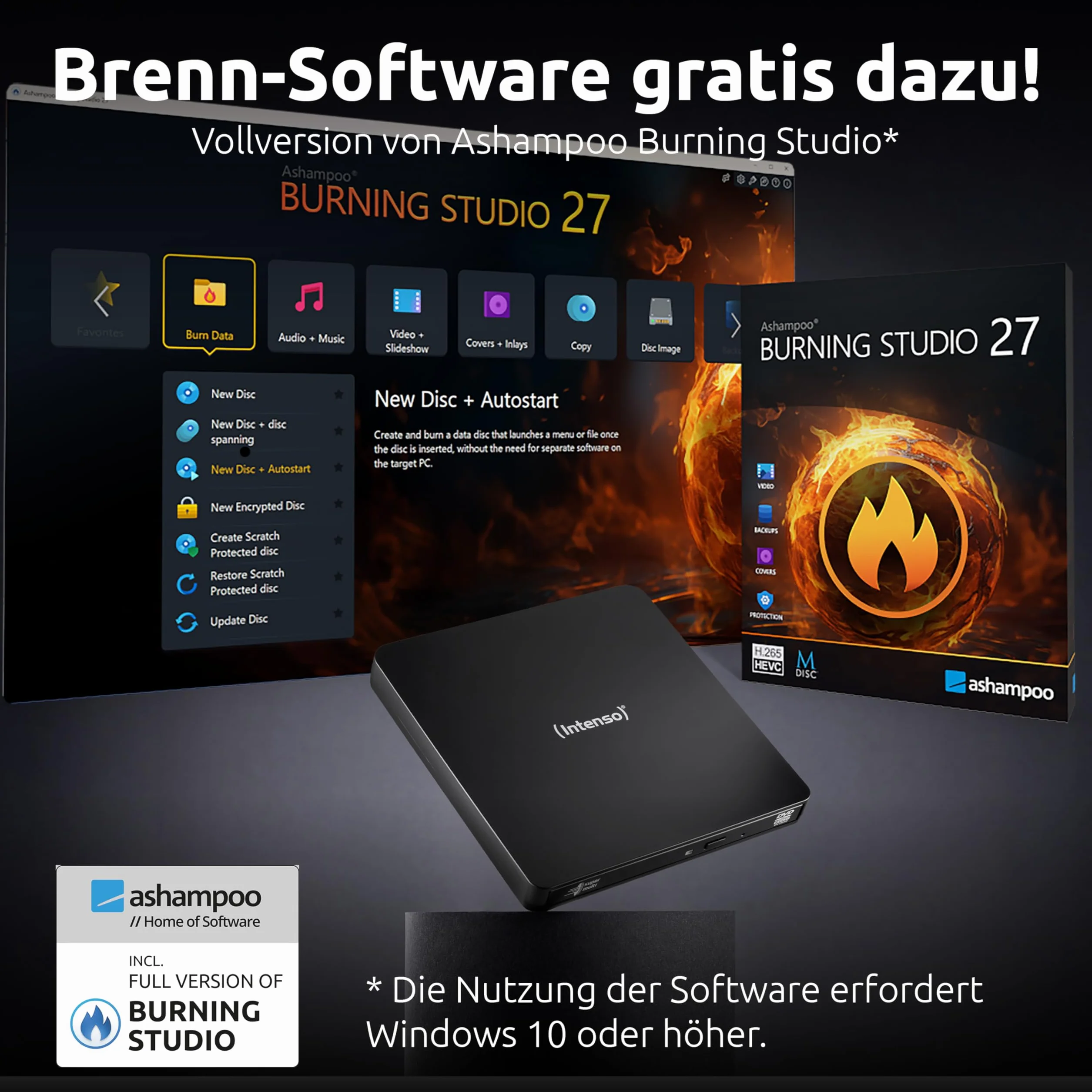 Intenso Zewnętrzny napęd CD/DVD EOD 400D Slim USB 3.2