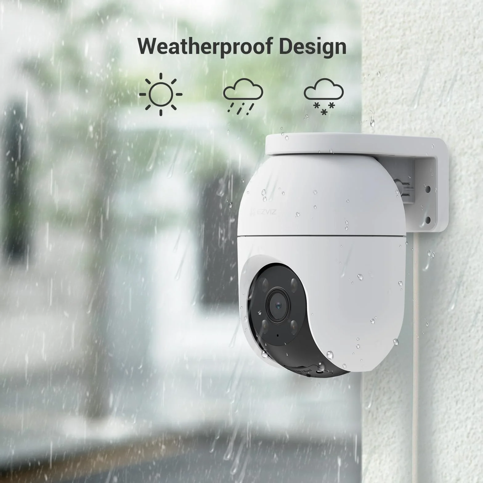 EZVIZ C8c 4MP Zewnętrzna Kamera Monitorująca WiFi 360° z Automatycznym Śledzeniem i Zoomem, Wykrywanie Osób/Pojazdów, Kolorowe Nocne Widzenie, Dwukierunkowy Dźwięk