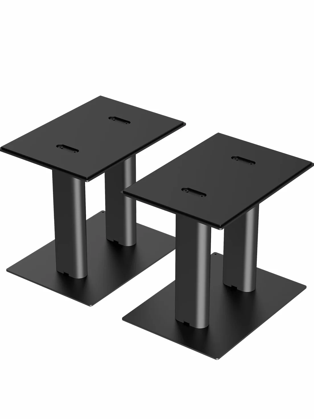suptek Statyw pod głośnik biurkowy 350 x 250 mm, zestaw 2 podstawek pod głośniki komputerowe, wysokość 307 mm, solidna podstawa do monitorów, do studia, gier, kina domowego, czarny, SDM003XLB