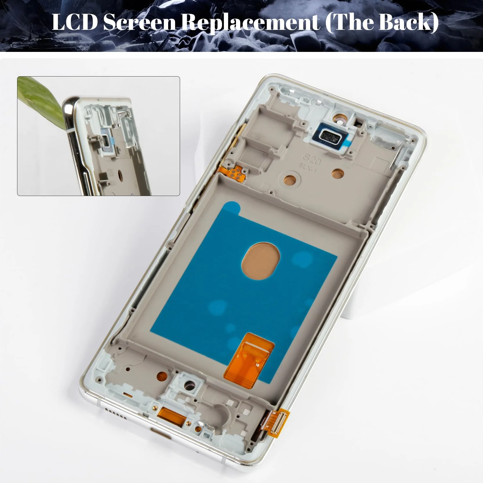 OLED ekran LCD do Samsung Galaxy S20 FE 5G SM-G781B wyświetlacz dotykowy digitizer zestaw naprawczy z ramą srebrny