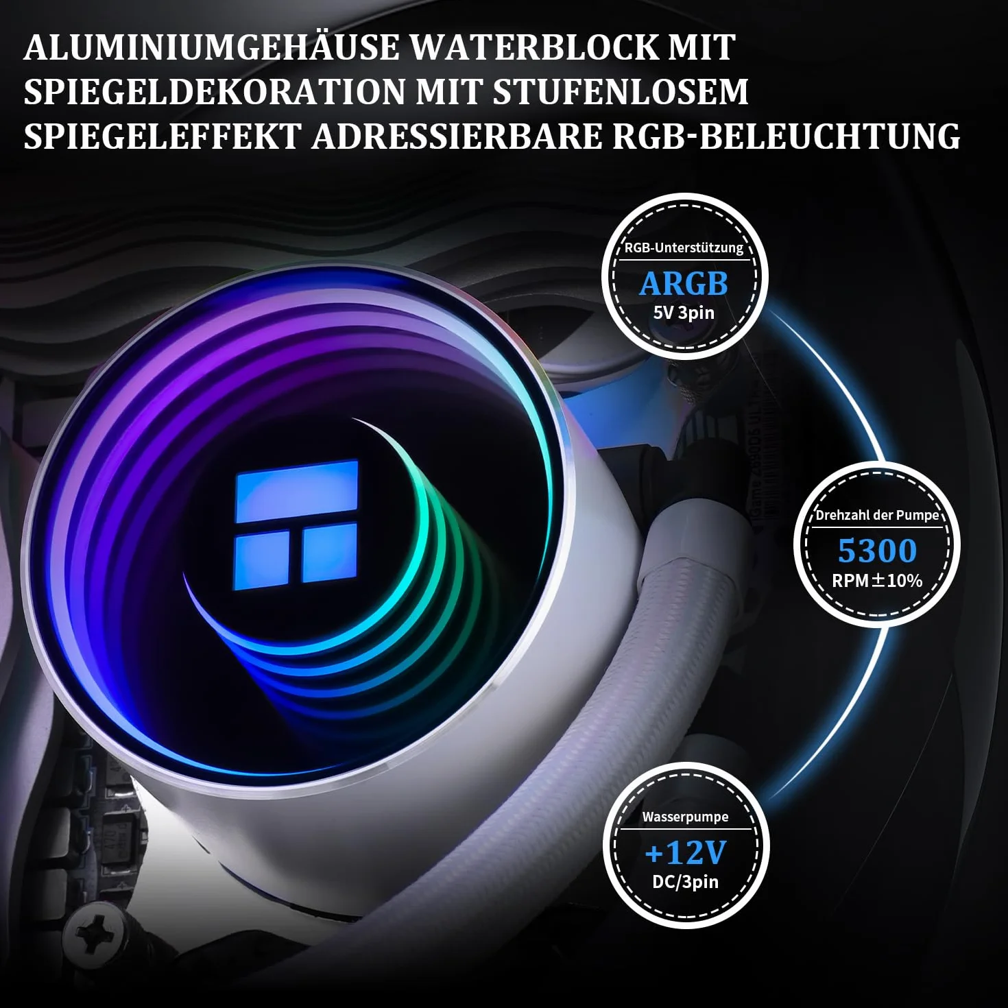 Thermalright Frozen Night 240 WHITE ARGB wodny system chłodzenia procesora 240 White z podwójnym wentylatorem PWM, łożyska S-FDB V2, pasuje do AMD/AM4 AM5, Intel LGA 1700/1150/1151/1200/2011
