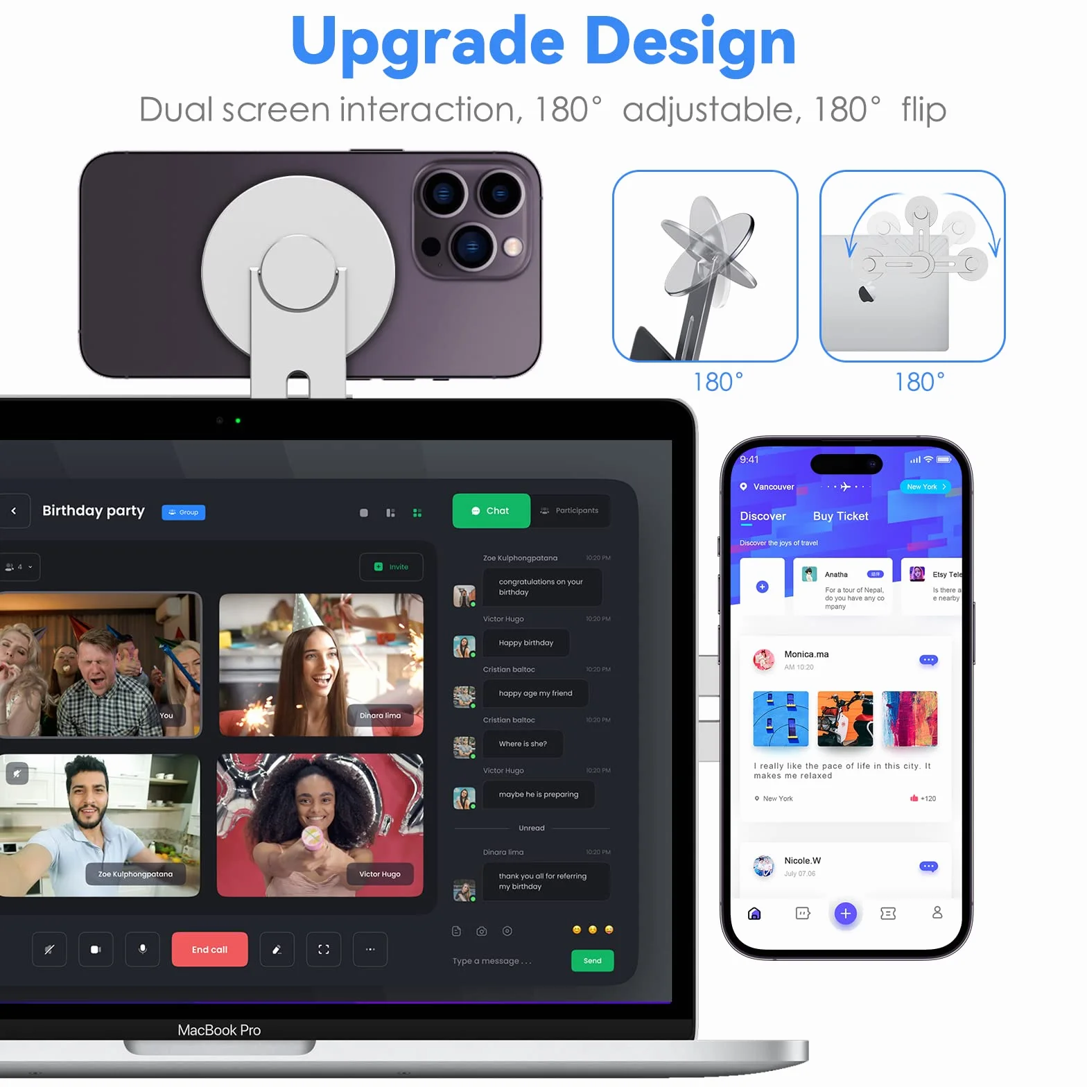 CloudValley Magnetyczny uchwyt na telefon komórkowy, regulowany uchwyt na kamerę, kompatybilny z MagSafe iOS 16/MacOS Ventura, wąski uchwyt przedłużający do laptopa