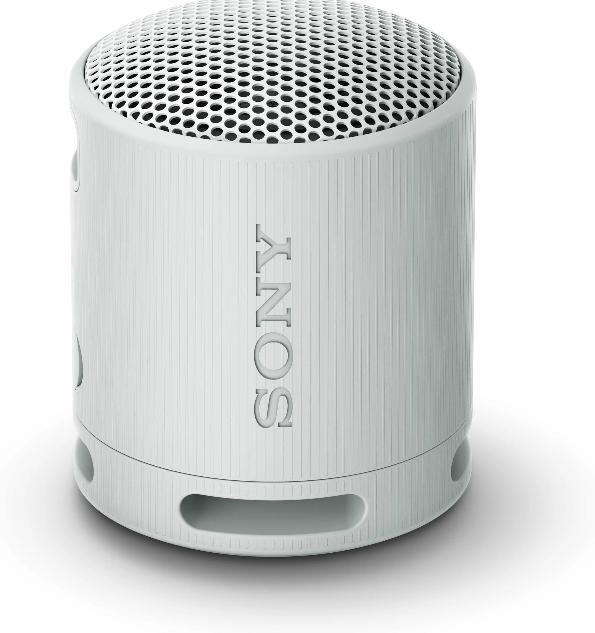 Sony SRS-XB100 - Bezprzewodowy głośnik Bluetooth, przenośny, lekki, podróżny, trwały, wodoodporny i pyłoszczelny IP67, akumulator 16 godz., uniwersalny pasek, zestaw głośnomówiący, jasnoszary