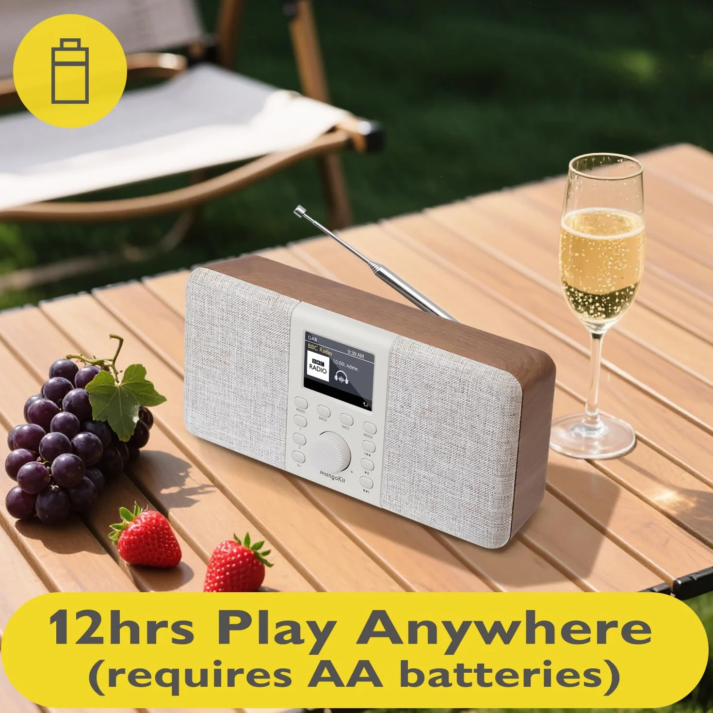 MD5 Stereo DAB Radio orzech włoski