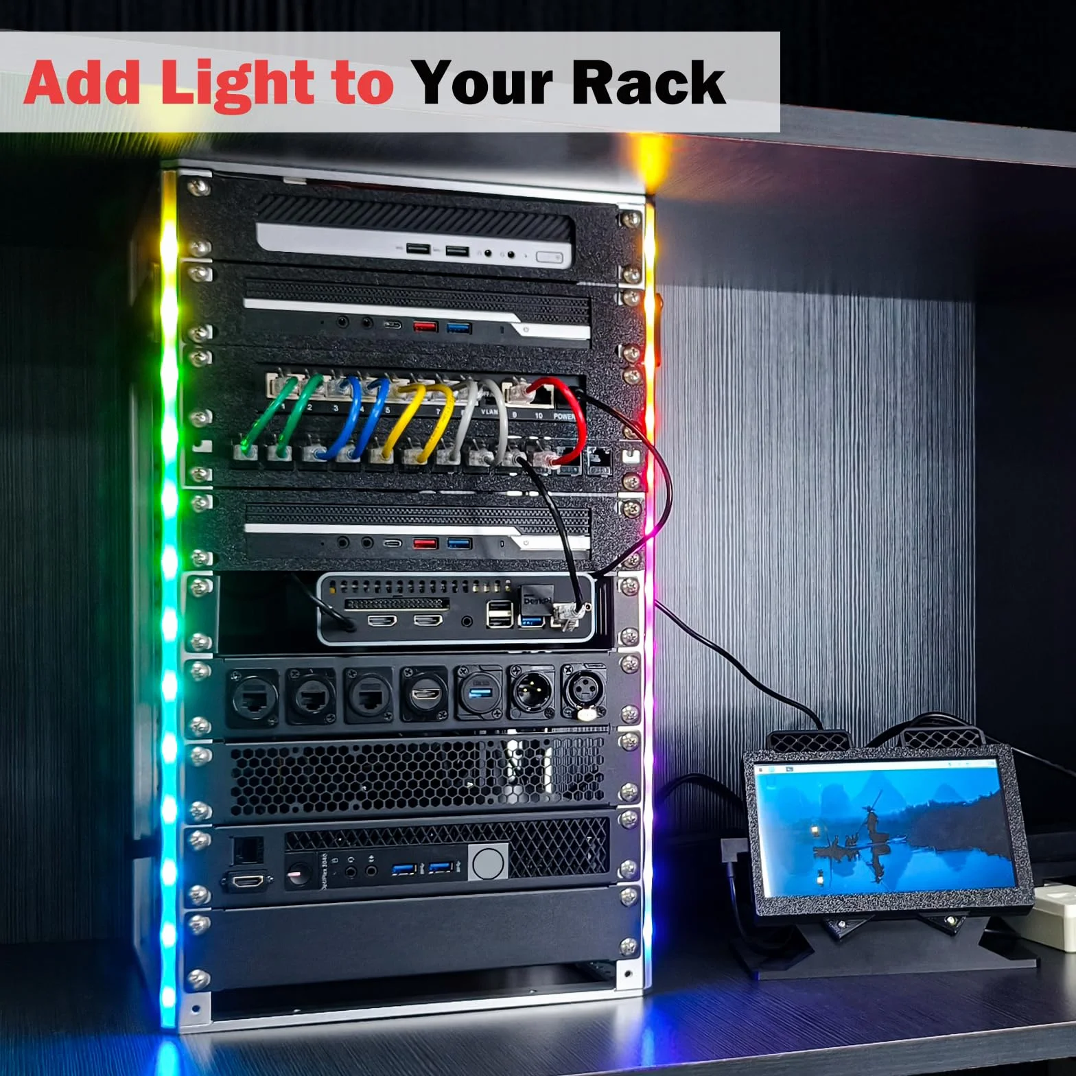 DeskPi RackMate TL1 10U 10-calowa szafka serwerowa ze stopu aluminium otwarta rama
