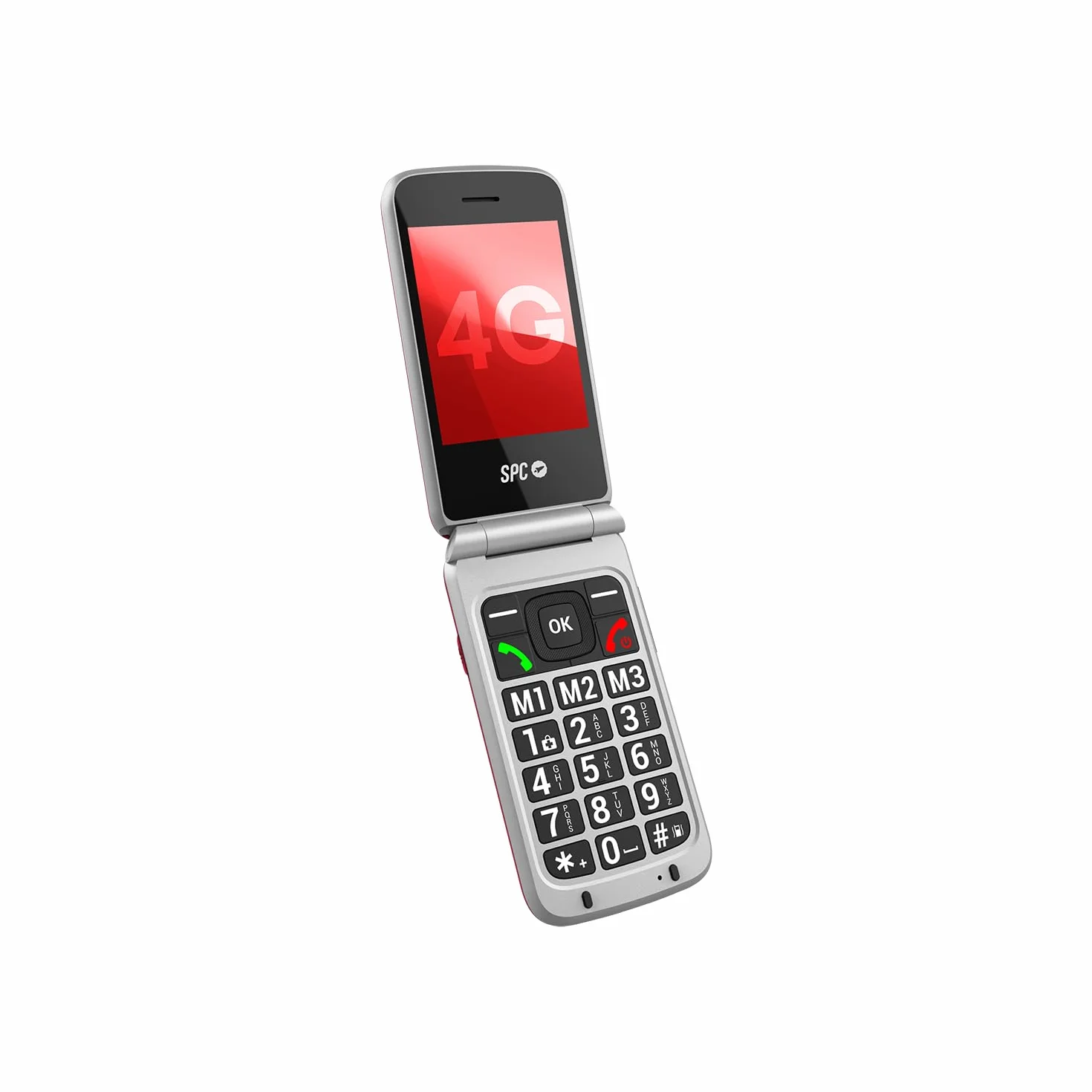 SPC Stella 3-4G telefon komórkowy dla seniorów z klapką | menu i duże przyciski | przycisk połączenia alarmowego, zdalna konfiguracja, kompatybilny z aparatami słuchowymi i głośnością 103 dB | stacja