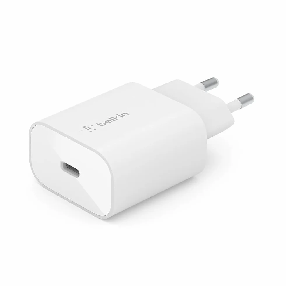 Belkin BoostCharge Ładowarka sieciowa 25 W z PPS, USB-C Power Delivery, szybka ładowarka do iPhone 15, iPhone 14, 13, 12, Samsung Galaxy S24, S23, iPad, Google Pixel'a i innych urządzeń