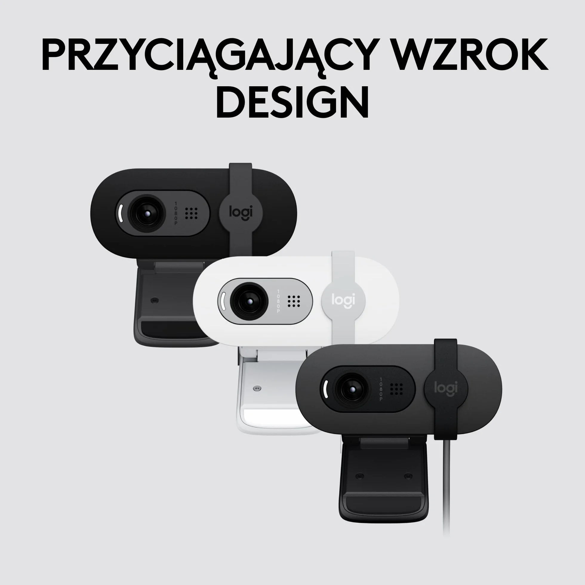 Logitech Brio 100 Full HD Kamera do spotkań i streamowania, automatyczny balans światła, wbudowany mikrofon, osłona migawki, USB-A, do Microsoft Teams, Google Meet, Zoom i innych - Grafit