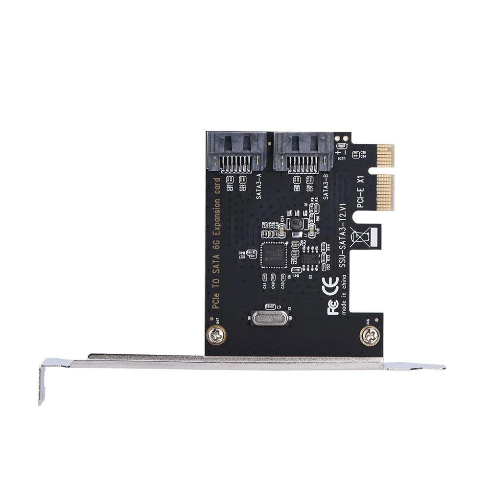 Tangxi SATA 3.0 2-portowa karta kontrolera PCIe, PCI Express do SATA III 6 Gb/s z mocnymi uchwytami, Plug and Play