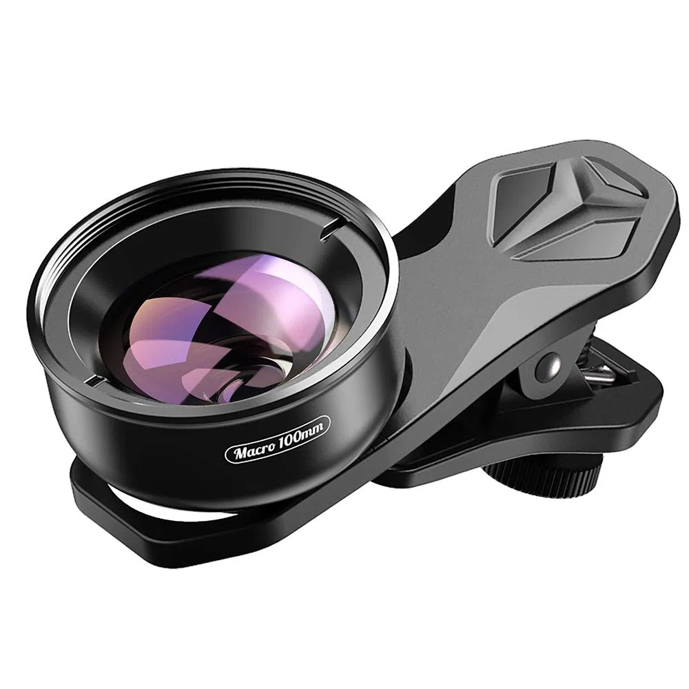 APEXEL Lente Macro HD de 100mm com Clip para Câmara de Telemóvel, compatível com iPhone X/8/8 Plus/7 Plus, Samsung Galaxy S10/S10 Plus, Huawei e a maioria dos smartphones