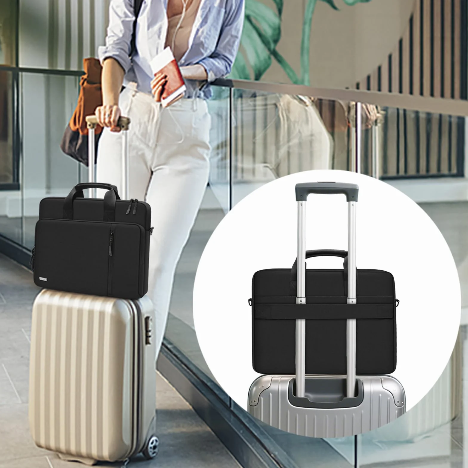 TECOOL Torba na laptopa 15,6-17,3" z ochroną 360°, na ramię
