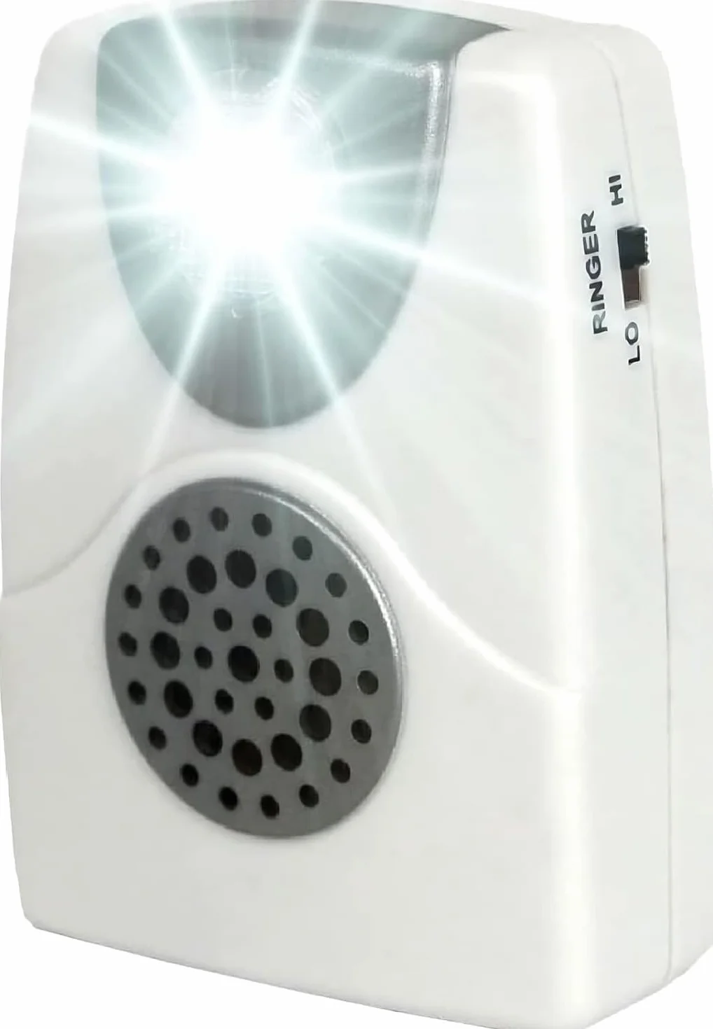 VOCA Wzmacniacz dzwonka telefonicznego, wzmocnienie do 105 db dzięki powiadomieniu o oświetleniu LED do telefonów stacjonarnych, montowany na ścianie, idealny do hałaśliwych i niedosłyszących