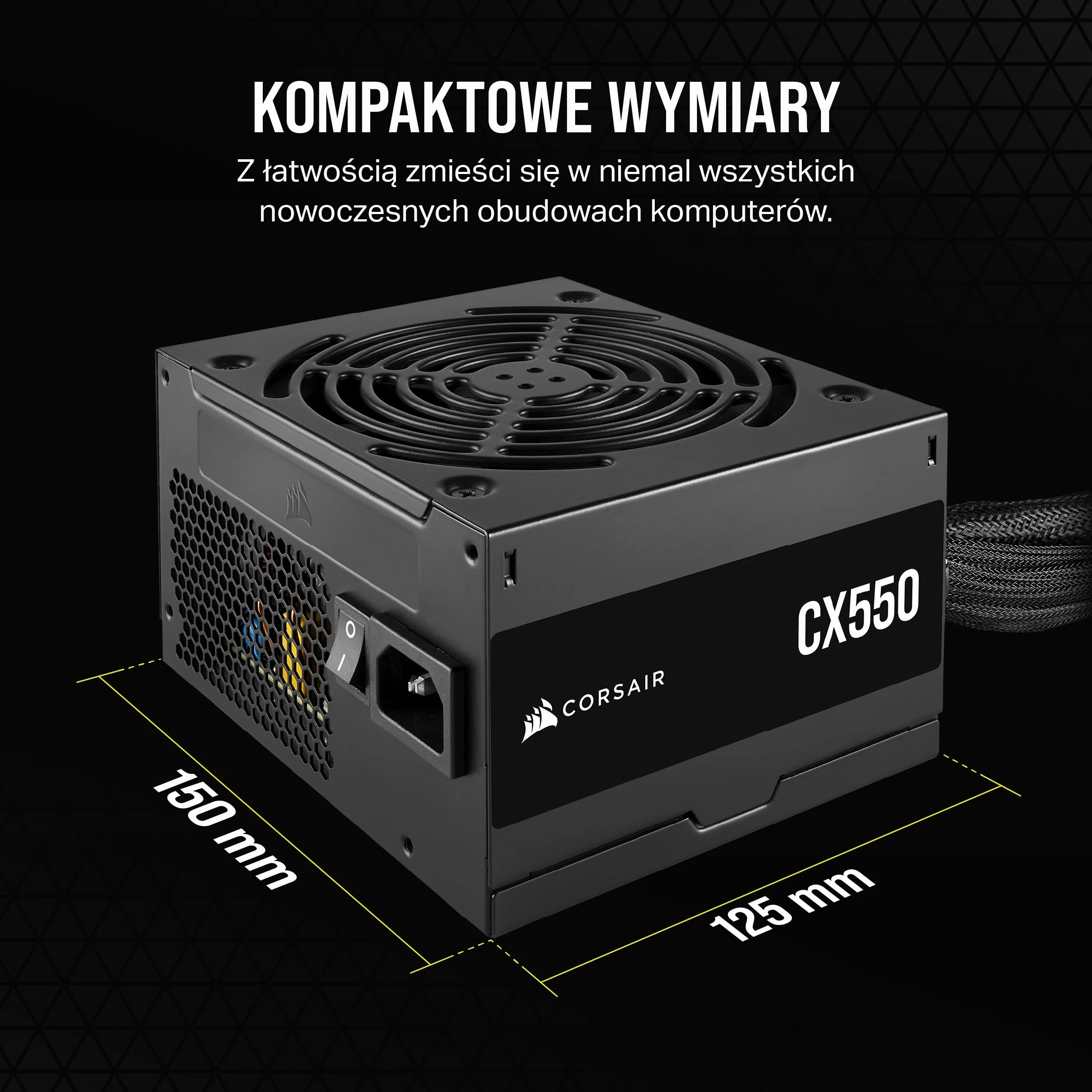 CORSAIR CX550 ATX 550W Zasilacz 80 PLUS Bronze Czarny