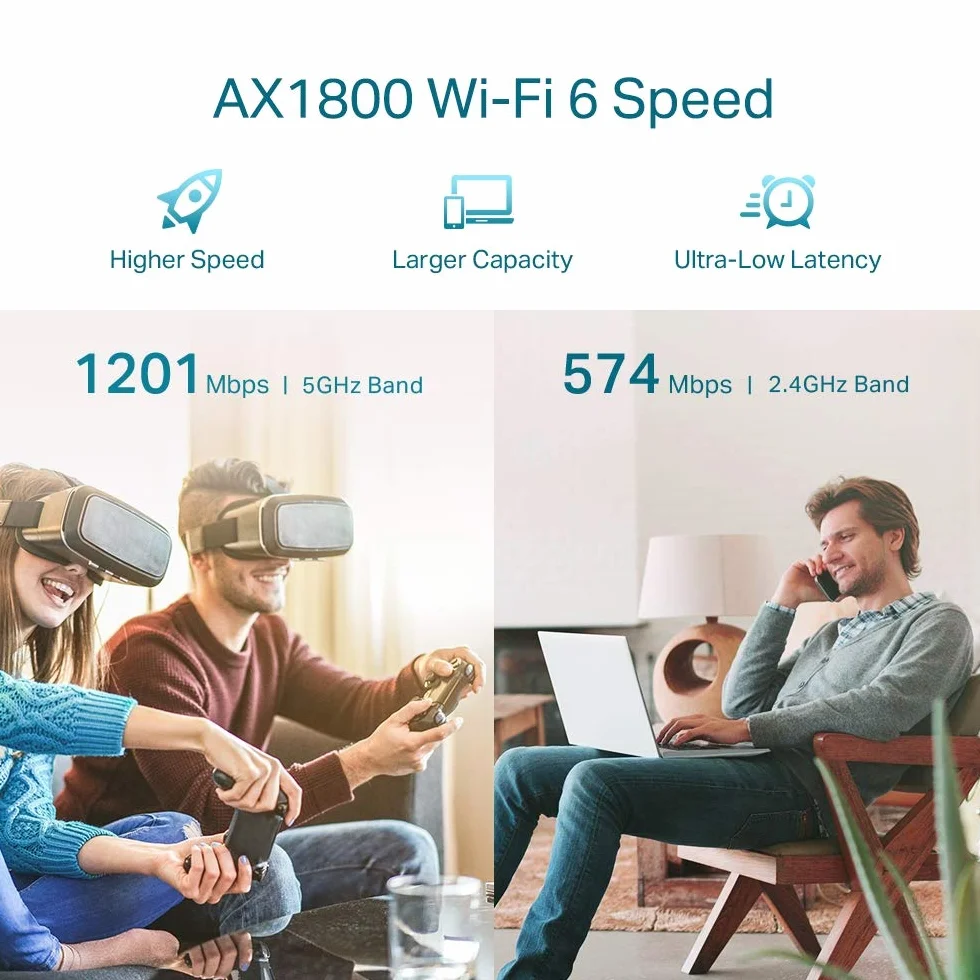 TP-Link Repeater RE605X - AX1800 Wi-Fi 6 Range Extender, Black