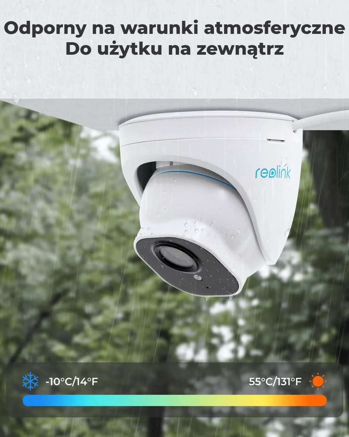 Reolink Zewnętrzna Kamera Monitoringu PoE z Wykrywaniem Ludzi/Pojazdów, Pogodoodoprność IP67, Kopułowa Kamera CCTV IP, Kamera Monitoringu z Nagrywaniem Audio i Funkcją Timelapse RLC-520A