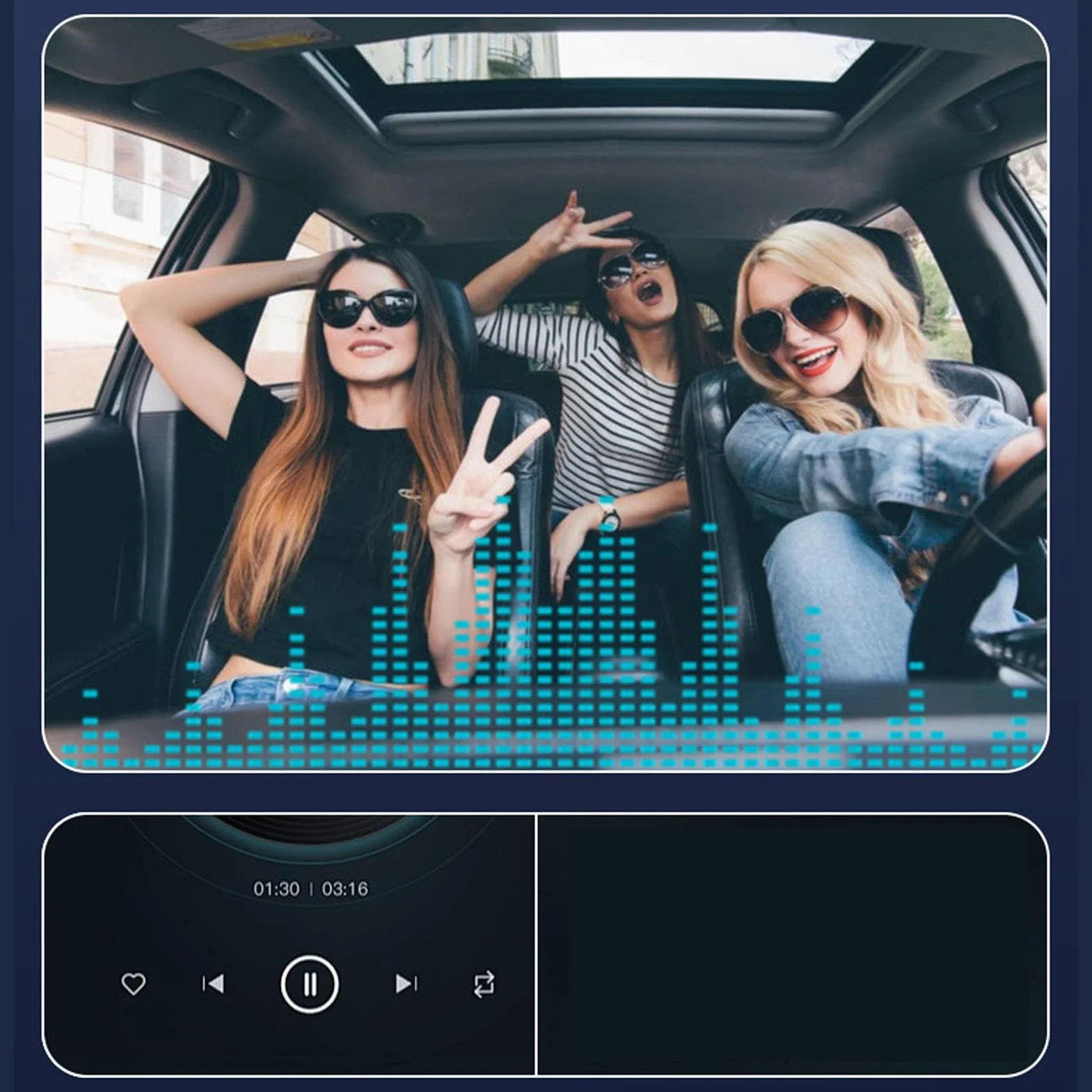 6,5" Bezprzewodowy Ekran Carplay do Samochodu, Ekran Dotykowy 1280x720 Przenośny Samochodowy Zestaw Stereo obsługą Carplay, Bluetooth, nawigacją GPS, Sterowaniem Głosowym