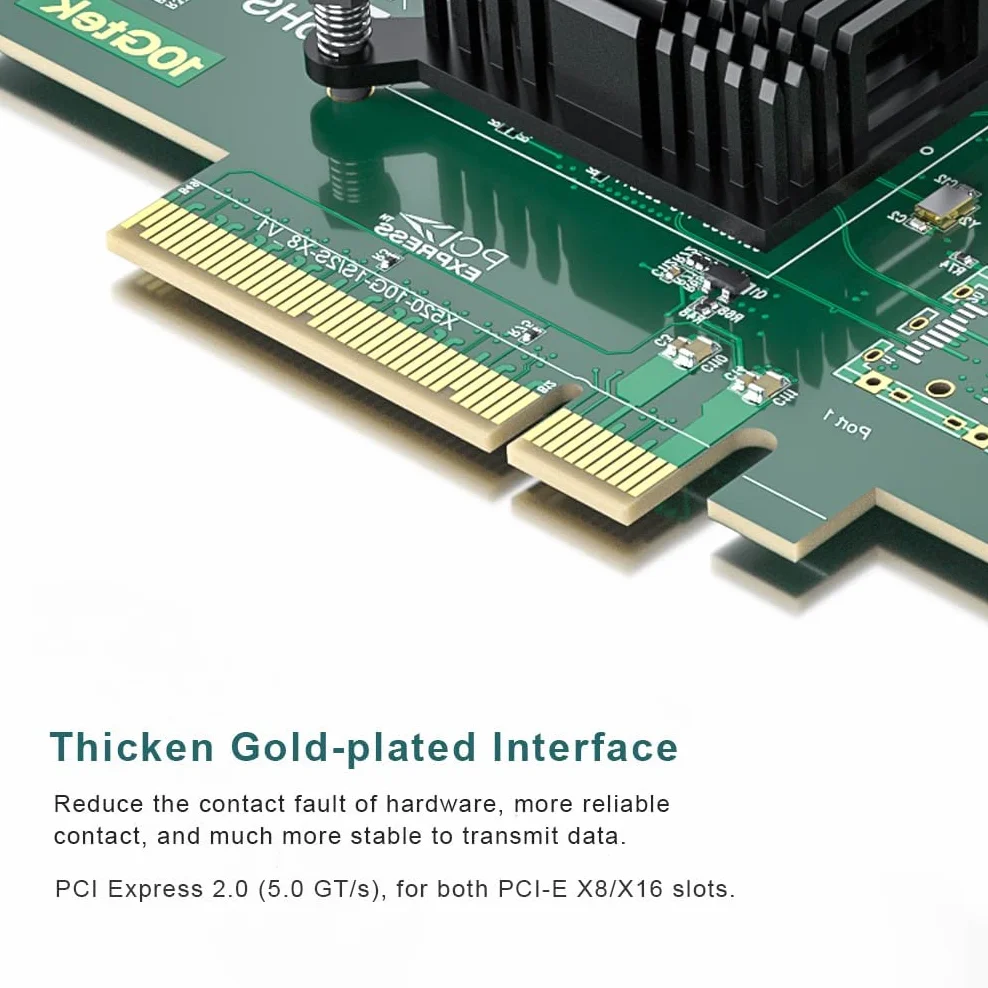ipolex Karta sieciowa 10 GB, 1 port SFP+, karta sieciowa 10 GbE w porównaniu z Intel X520-DA1, obsługa systemu Windows Server/Windows/Linux/VMware (nie obsługuje systemu Mac OS)