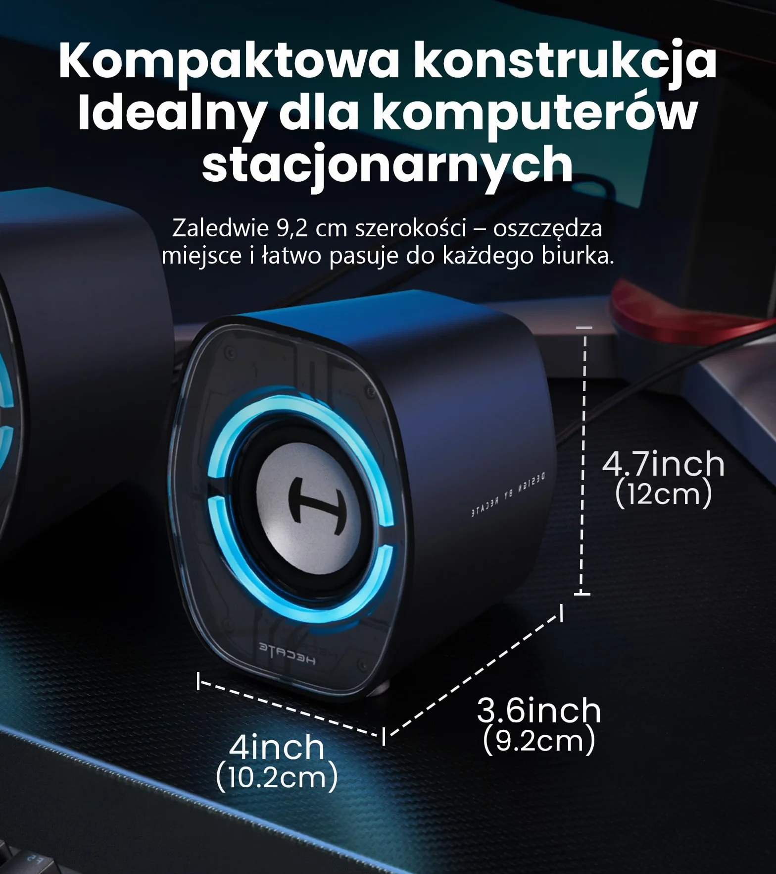 Edifier G1000 II Desktop Computer Speakers for Gaming, 2.5" Full-Range Driver & Enhanced Bass, Bluetooth 5.4 z USB-C/AUX, 9 trybów dynamicznego oświetlenia RGB, Compact for PC/PS5/Switch (czarny)