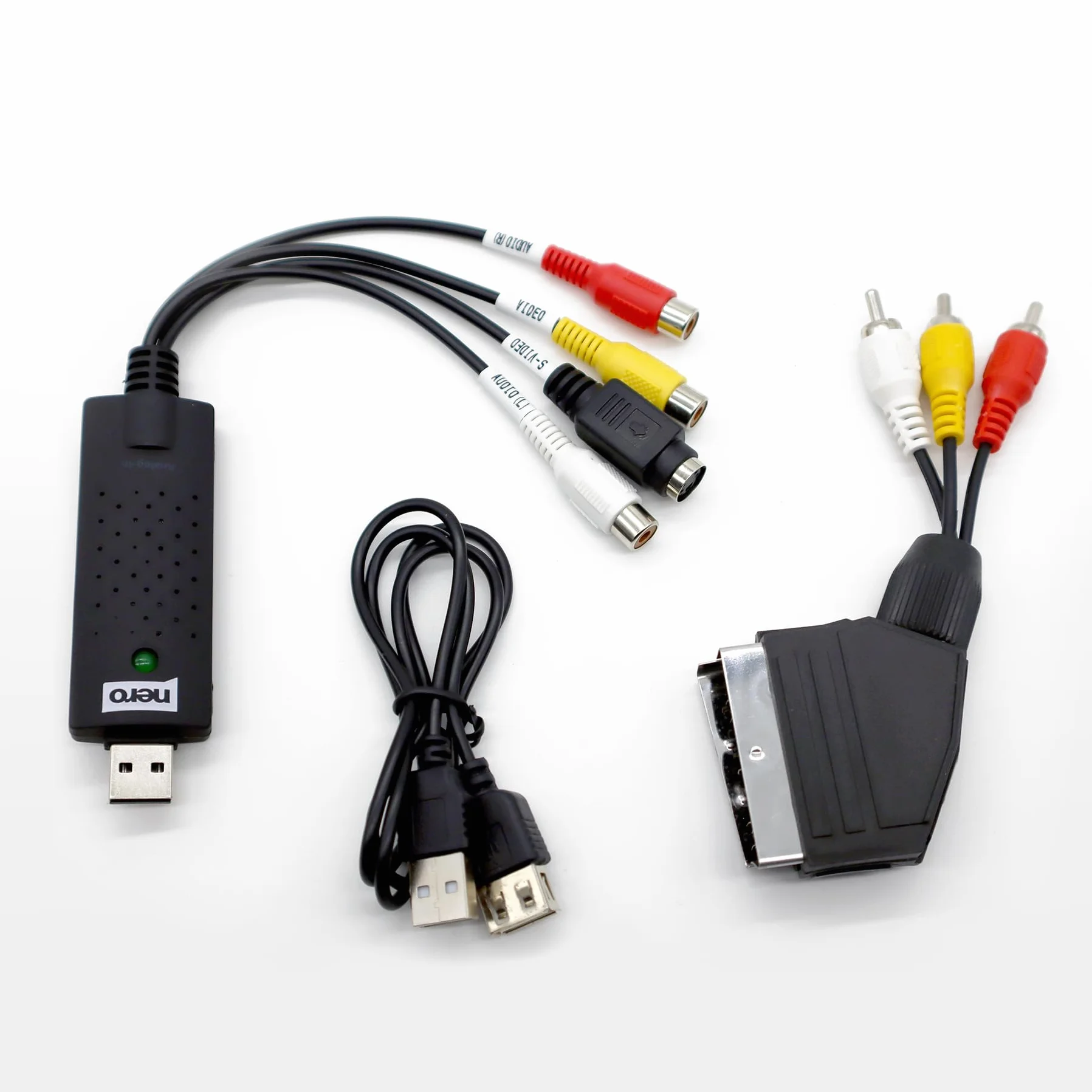 Nero VHS do USB Video Grabber Recode Stick | VHS autodigitalizacja | ANALOG to DIGITAL Capture Card | Windows 11/10/8/7 (digitalizacja kaset wideo | S-VHS | Hi8 | Super 8 | DVD na PC)