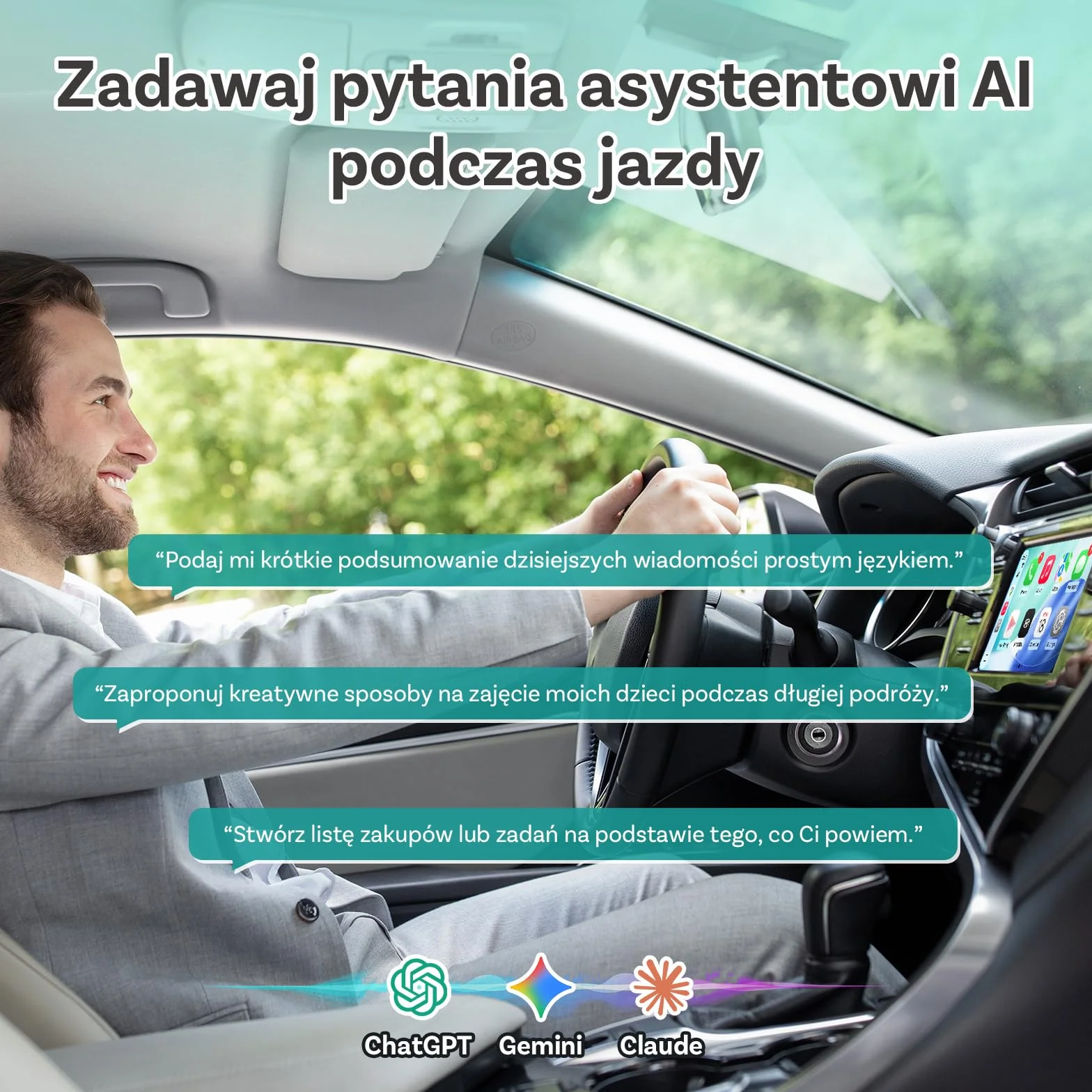 (2026 Ulepszona) OTTOCAST Bezprzewodowy Adapter CarPlay i Android Auto 2 w 1, Ottocast Mini Slim dla iOS 10+ i Android 11+, Wielu Użytkowników, Plug & Play, Szybkie Połączenie