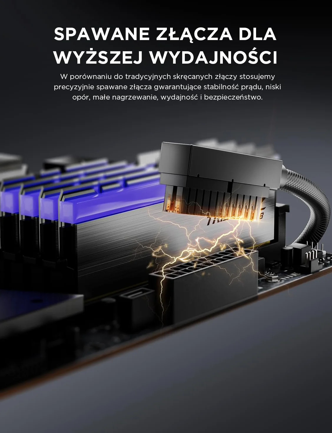 AsiaHorse Hydrus 24-pinowy przedłużacz kabla PSU R, PC 24-pinowy kabel Sleeved Cable do 24 pin ATX [18AWG] zasilacz Cable Extensions, 5 V 3-pinowy ARGB SYNC HYDRUS-24PIN-BLACK-L-30CM