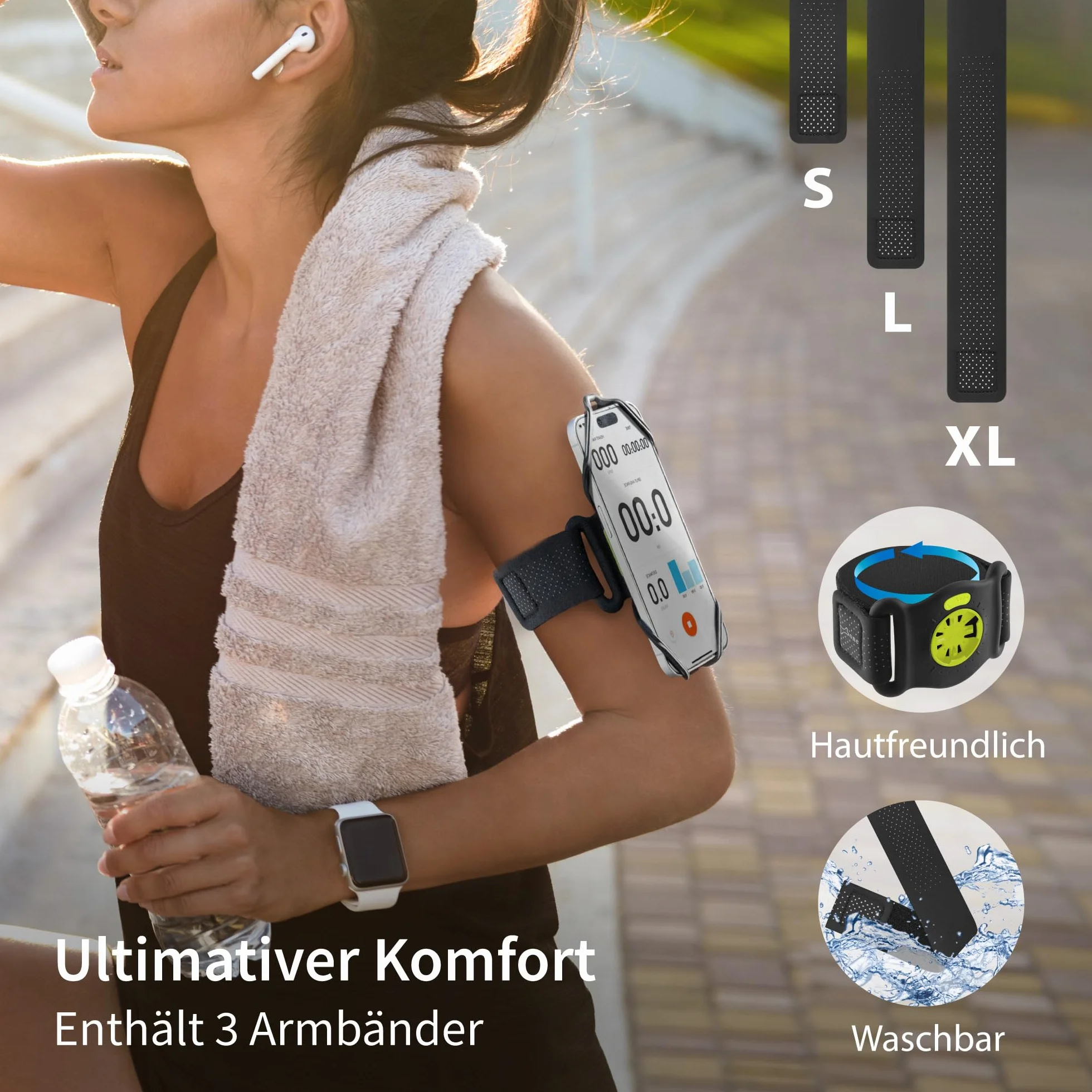 Bone Run and Bike Tie Connect Kit 2 magnetyczne, obracane o 360° szybkozłączki 2 w 1, uchwyty na telefon komórkowy do joggingu, jazdy na rowerze, uniwersalna, sportowa bransoletka, uchwyt na rower