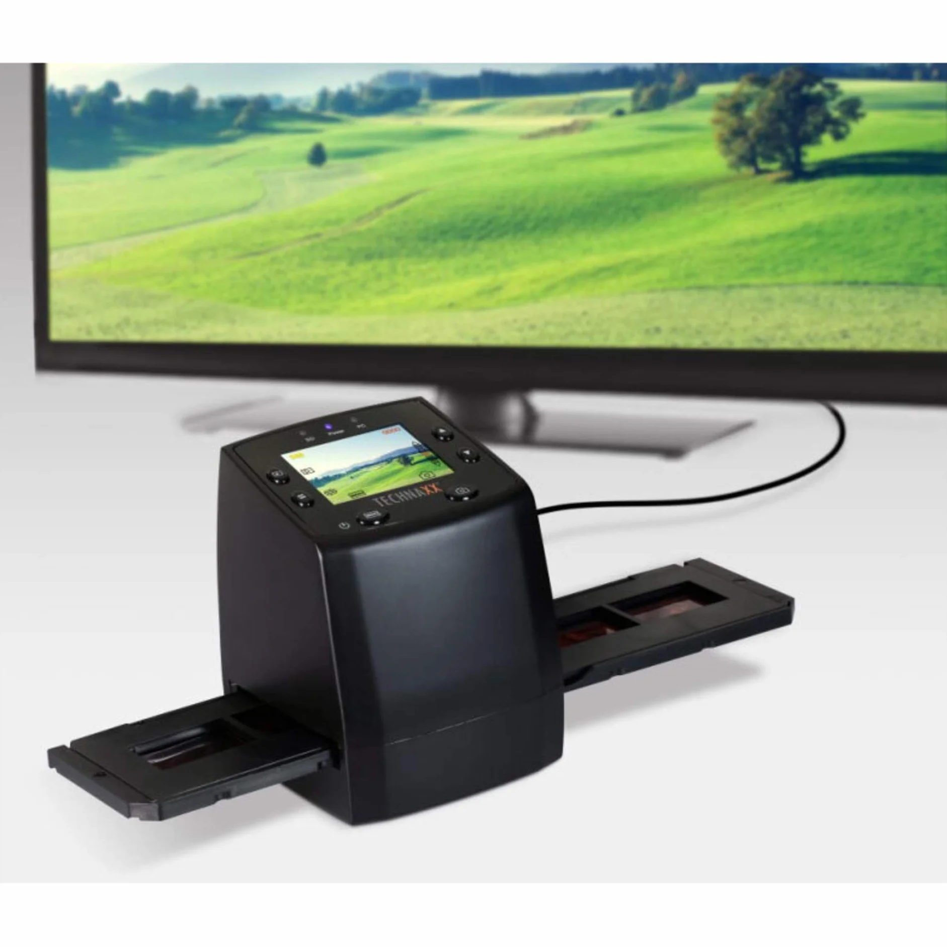Technaxx 4166 DigiScan DS-02 skaner do negatywnych filmów i folii slajdów (gniazdo na kartę SD, wyświetlacz TFT 6.1 cm, USB 2.0)