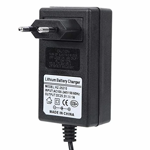 Ejoyous Ładowarka z pistoletem do masażu, adapter do pistoletu do masażu, adapter wtyczki, kabel zasilający do pistoletu do masażu mięśni, uniwersalny adapter, Réglementation européenne 25.2V, stary