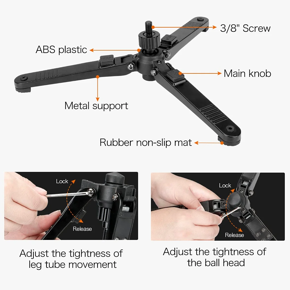 Koolehaoda Podstawa stojaka monopod 3 stopy ze śrubą 3/8" do głowicy kulowej monopodów - (KM3)