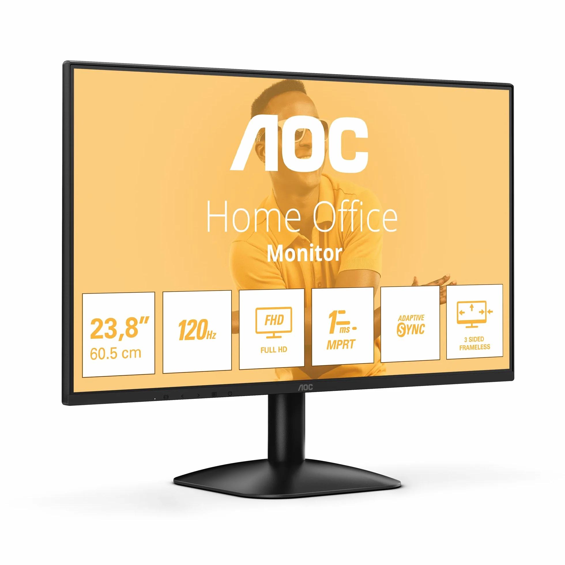 AOC 24B31H - 24-calowy monitor Full HD, 120 Hz, adaptacyjna synchronizacja obrazu (1920 x 1080, 1x D-Sub, 1x HDMI 1.4), czarny