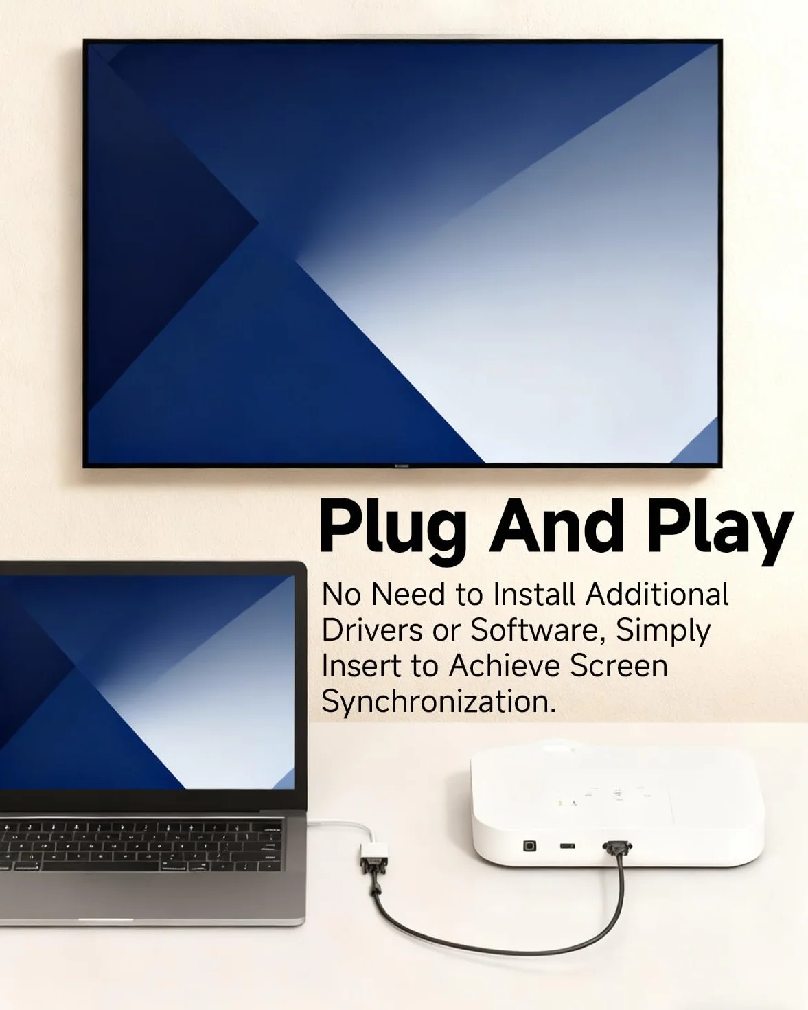 Adapter USB C na VGA, kompatybilny z Thunderbolt 3/4, konwerter męski na żeński, rozdzielczość 1920x1200 dla MacBook Pro/Air, iPhone 15 Plus Pro Max, aluminiowa obudowa, akcesoria multimedialne