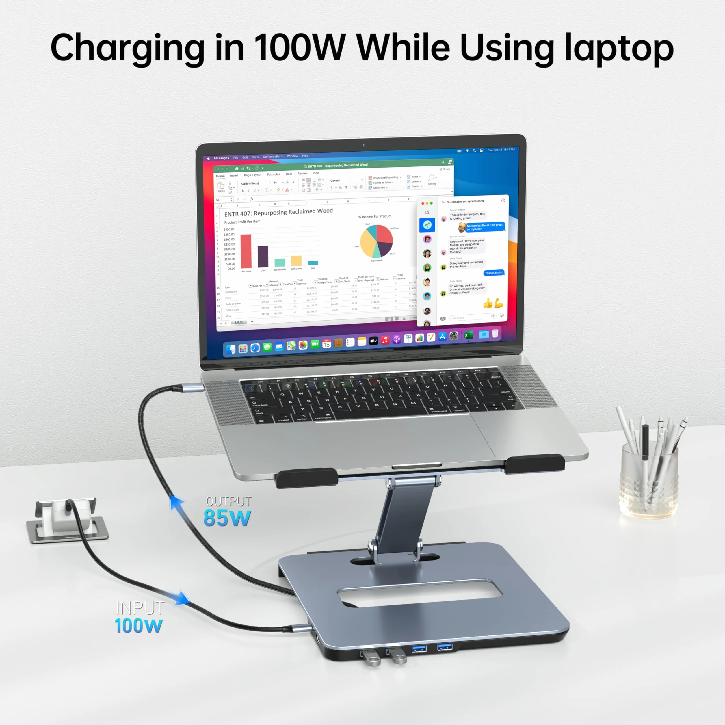 BENFEI Podstawka pod laptopa USB C 6w1 Stacja dokująca HDMI 4K 60 Hz 4xUSB3.0 100W PD