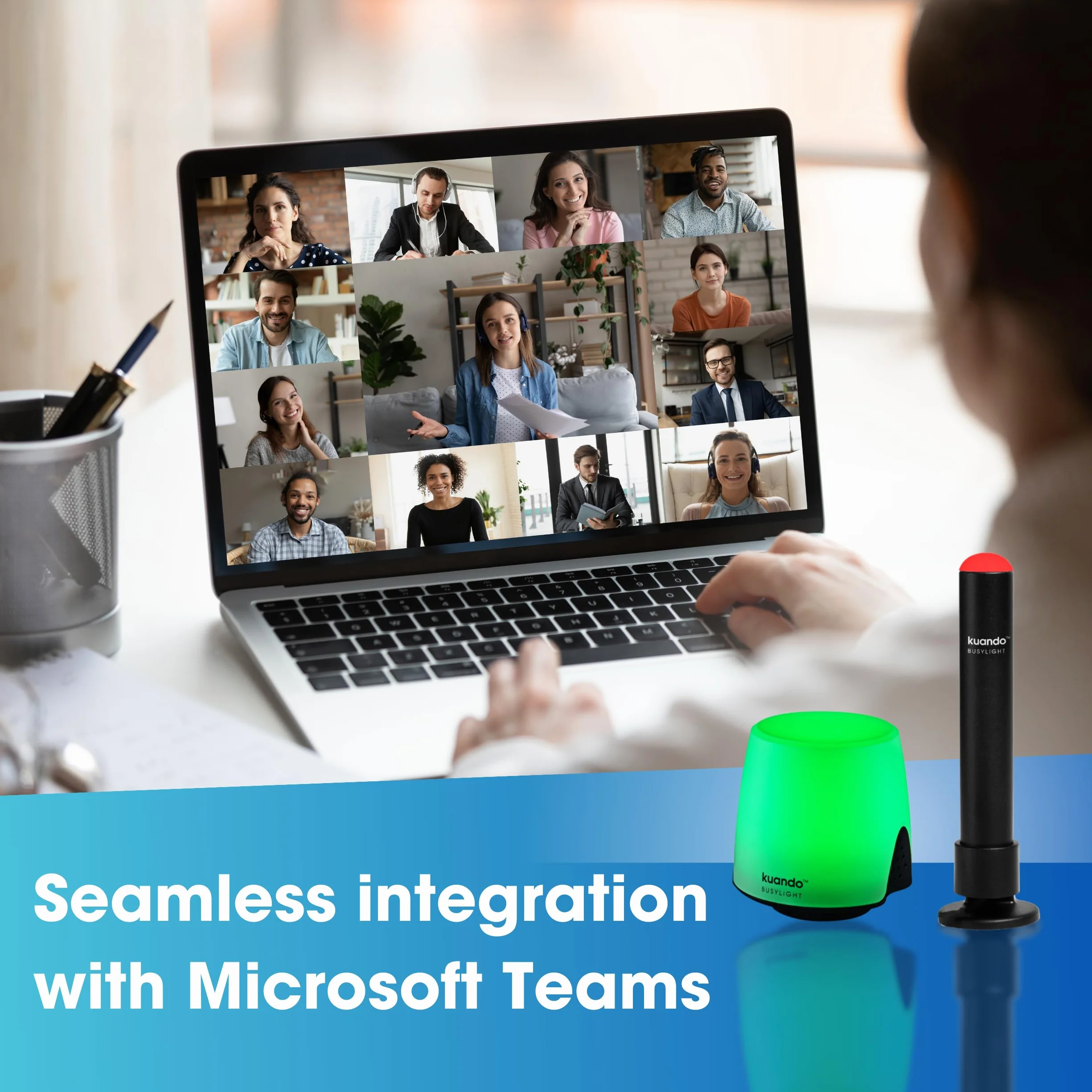 Busylight UC Omega USB – Lampka LED Statusu do Biura i Home Office – Wskaźnik Dostępności do Połączeń, Spotkań i Skupienia – Współpracuje z Teams, Zoom, Skype, Cisco