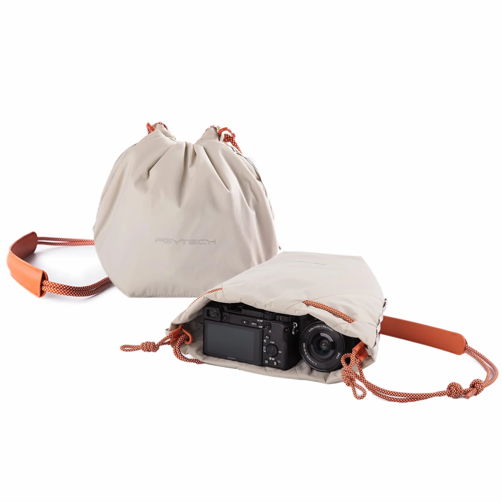 PGYTECH OneGo cameratas met trekkoord straatfotografie zachte handtas schoudertas voor spiegelloze Canon Sony Fuji action camera wit