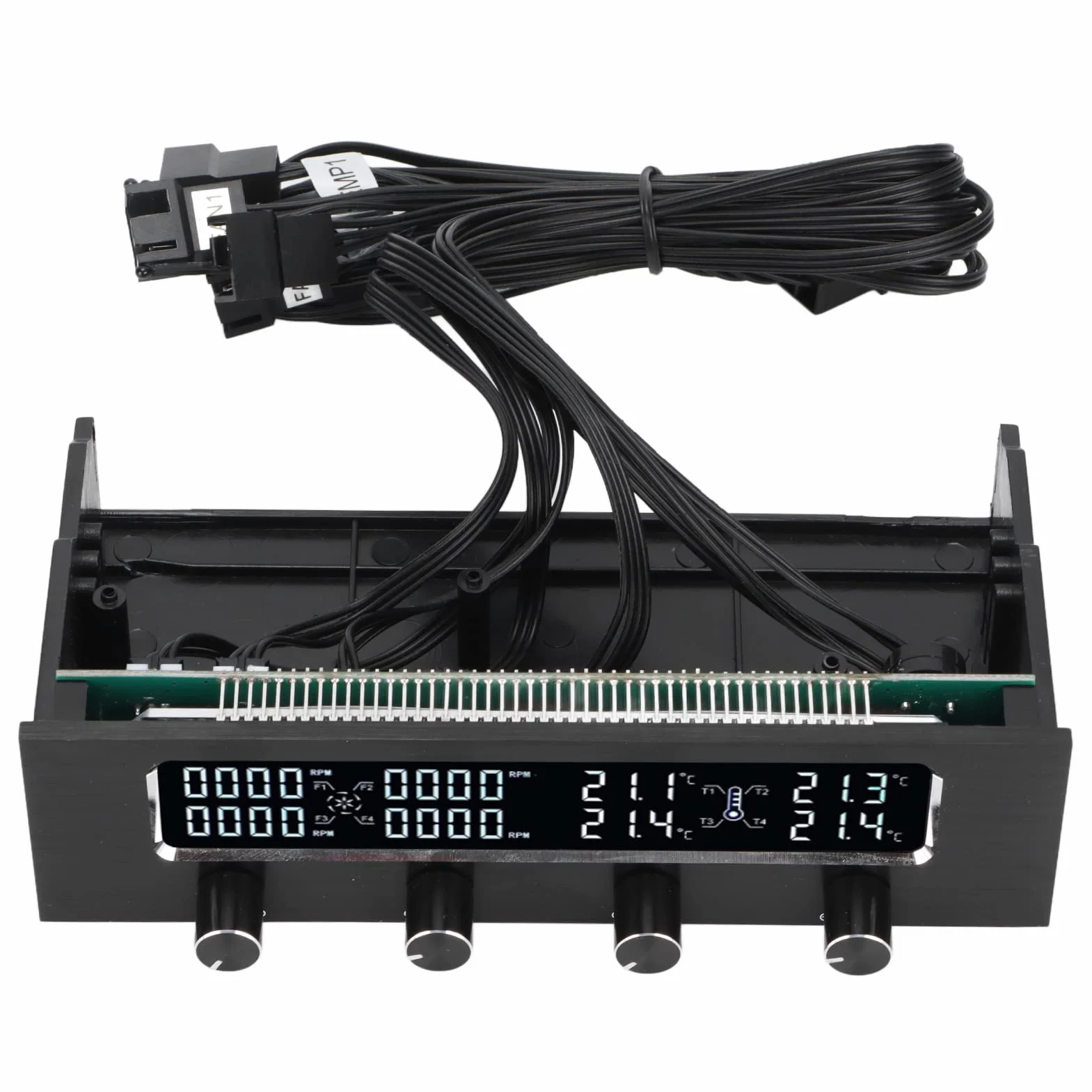 PUSOKEI Kontroler wentylatora PC regulator prędkości wentylatora z wyświetlaczem LCD regulator temperatury