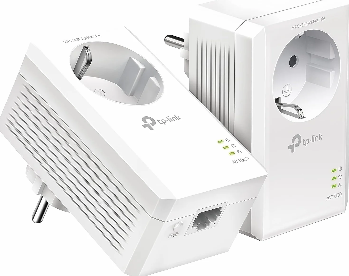 TP-Link TL-PA7017P KIT – Zestaw Powerline AV1000 z gniazdem, port Gigabit, Plug & Play, do 1000 Mb/s, idealny do streamingu 4K i gier przewodowych