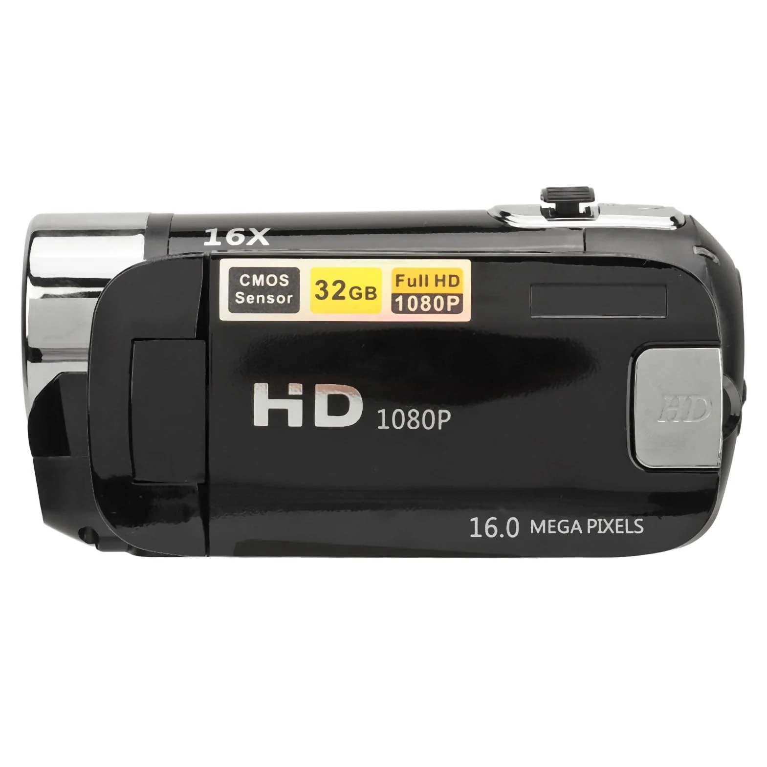 Kamera Wideo Kamera Cyfrowa 1080P 16 MP Kamera z Obrotowym Ekranem 2,4 Cala Kamera z 16-krotnym Zoomem Cyfrowym i światłem Wypełniającym (BLACK)
