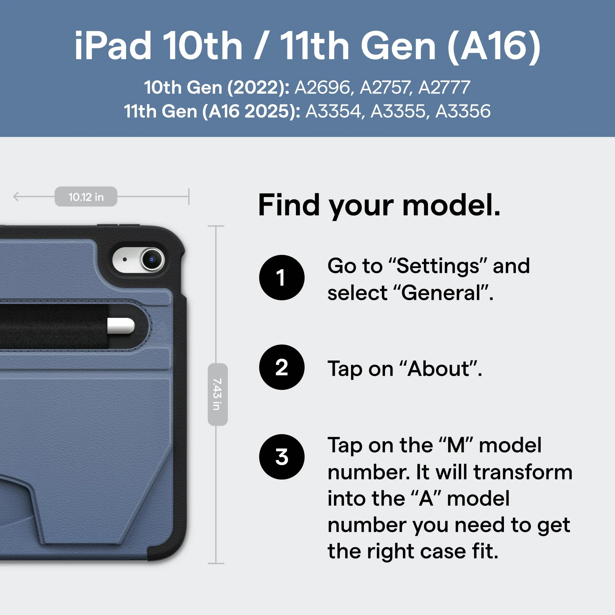 ZUGU CASE iPad 11/10 Generacji Case (A16 2025/2022) 10.9 Etui - Ultra Cienki Ochronny - Apple Pencil Kieszeń - Wygodne 8-Magnetycznie Kątom Stojak Automatyczne Usypianie/Budzenie [ Czarny ]