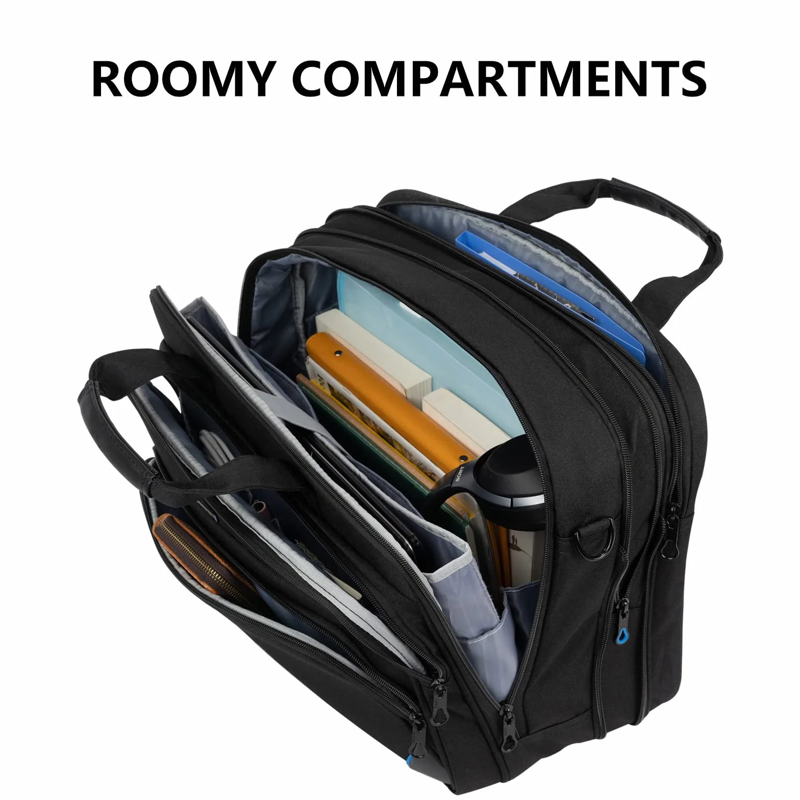 KROSER Torba na laptopa 18-calowa torba biznesowa Laptop na komputer 17,3-calowy, teczka na laptopa, wodoodporna torba na ramię z kieszeniami RFID na studia/mężczyźni/kobiety/mężczyźni/kobiety