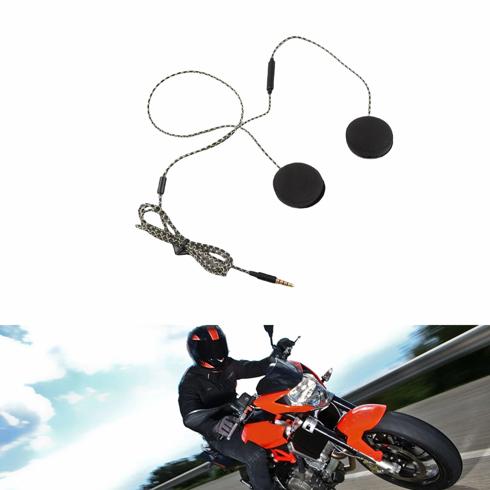KIMISS Słuchawki do kasku motocyklowego, głośniki i zestaw audio z funkcją hands-free